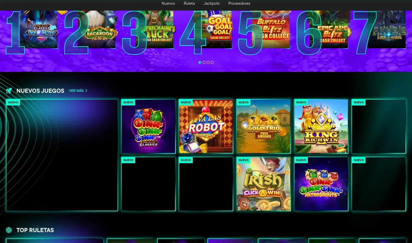Lobby público de juegos de VERSUSbet México.