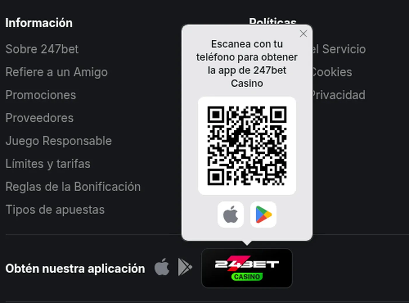 Descarga de la app de 247bet Casino para iOS y Android