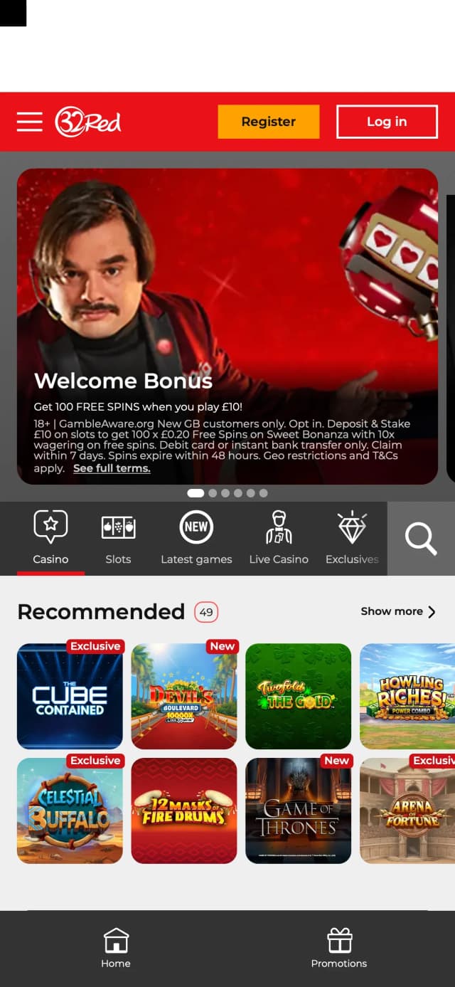 32Red mobile preview