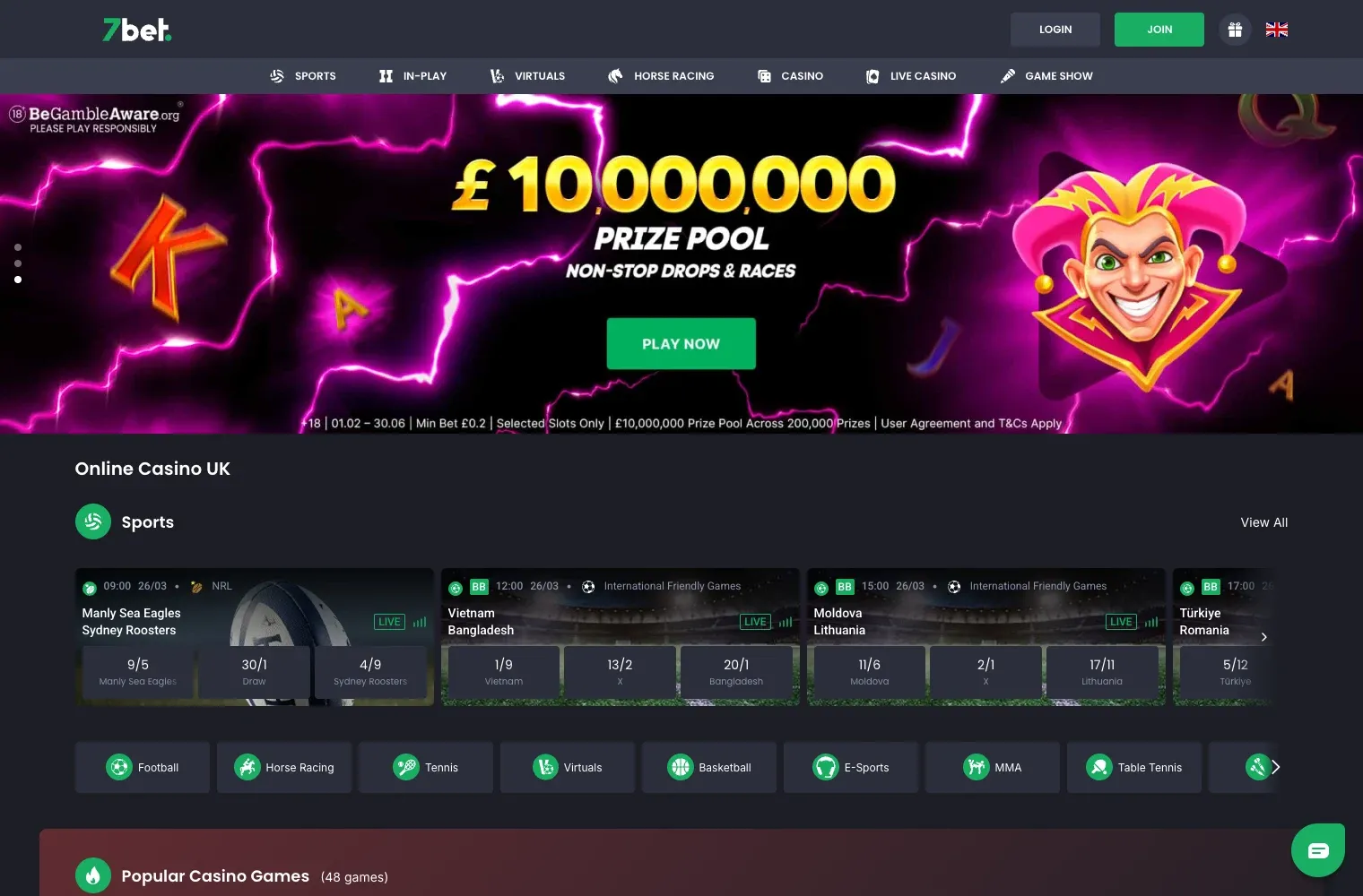 7bet uk desktop