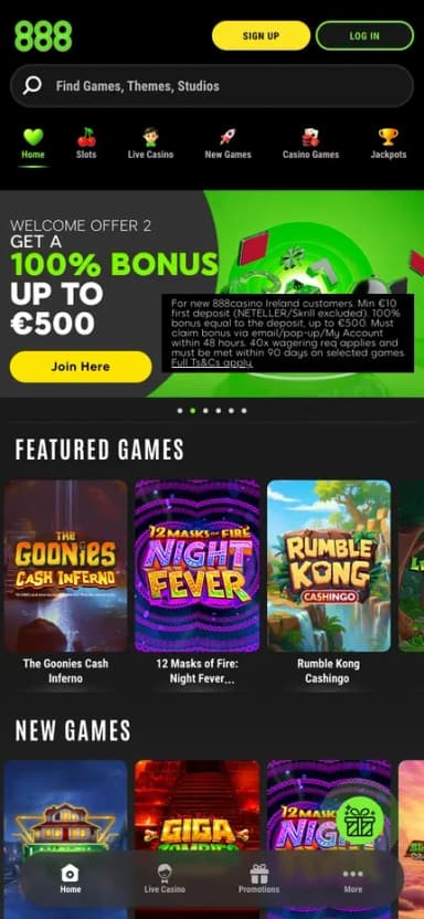 888 Casino mobile site