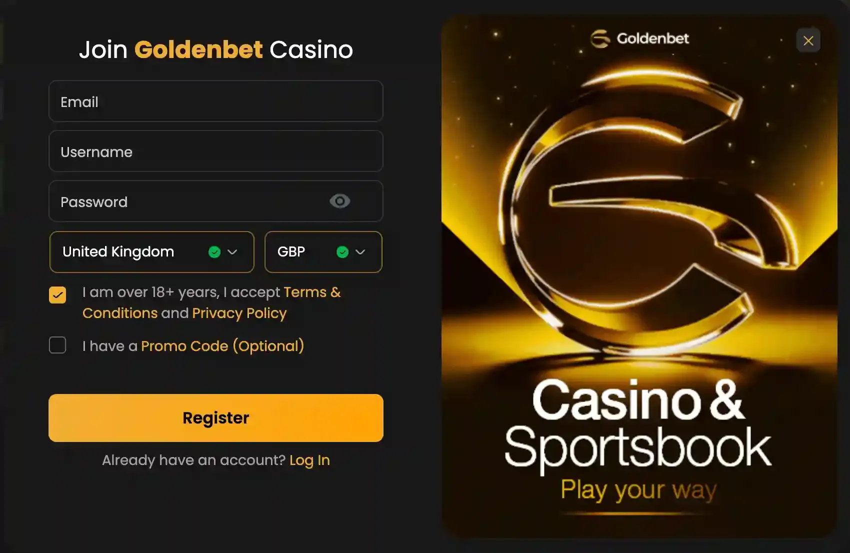 GoldenBet join screenshot.webp