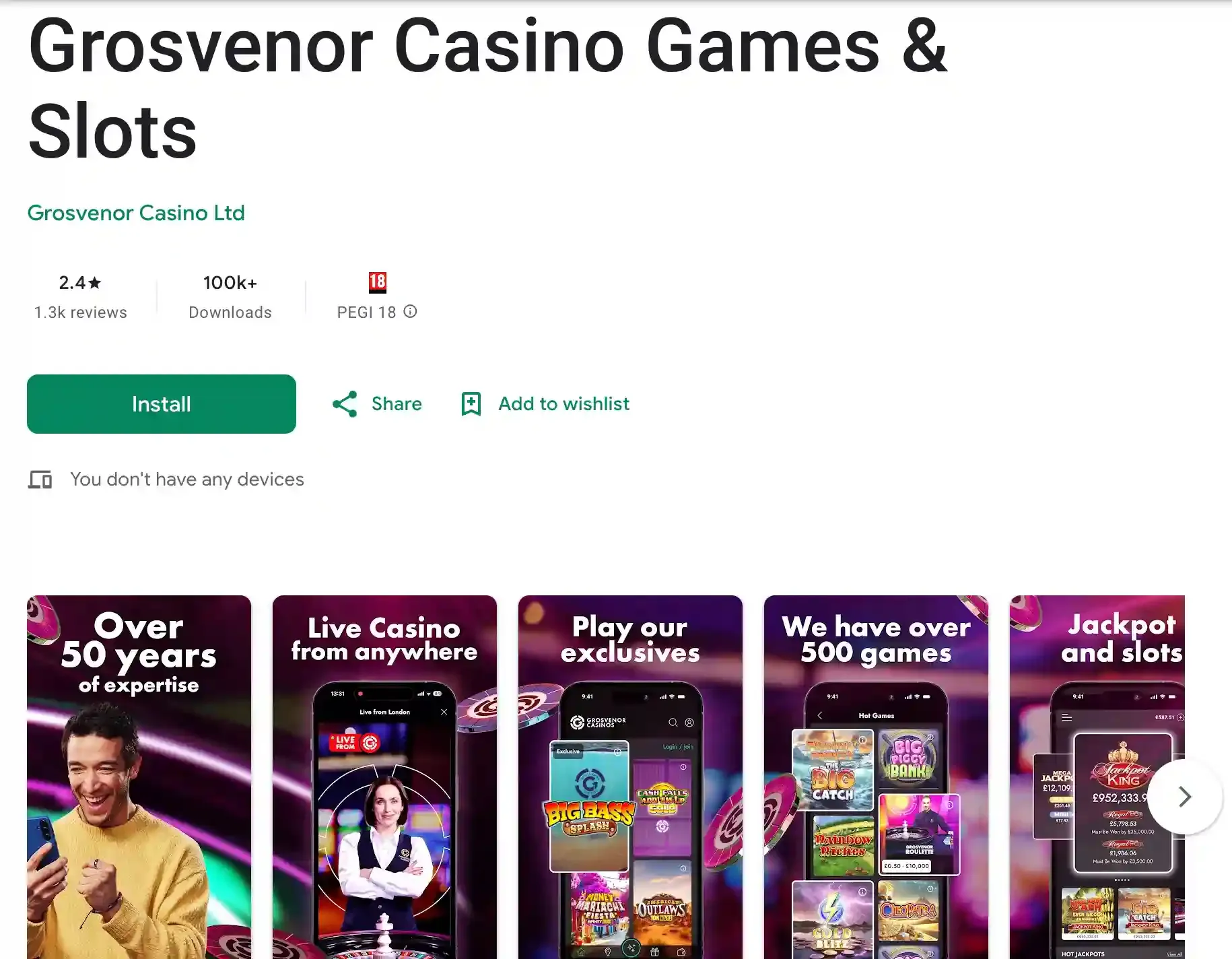 Grosvenor app screenshot