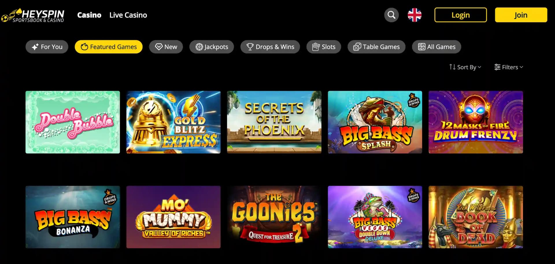 Heyspin games screenshot