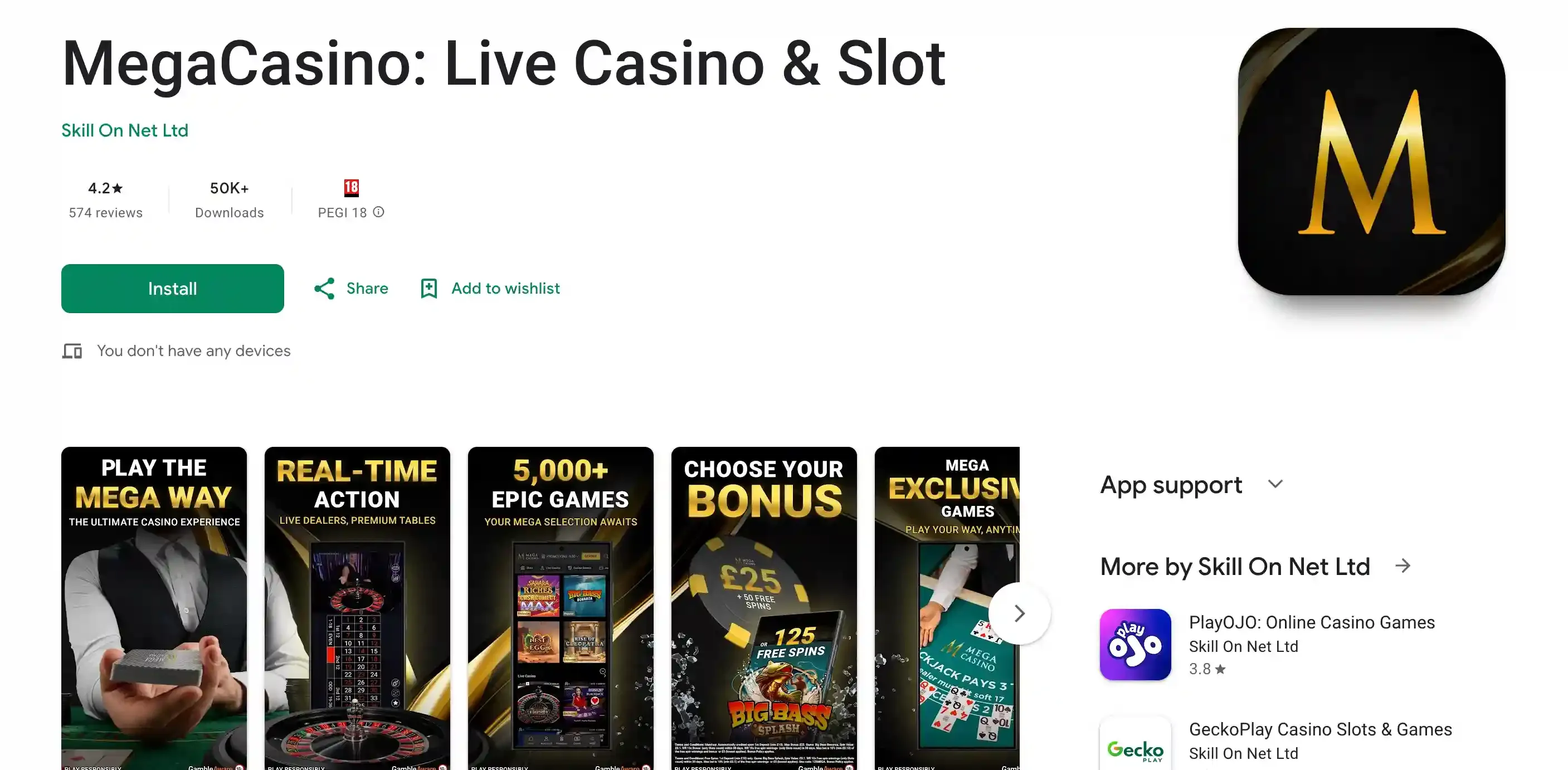 Mega Casino app screenshot.webp