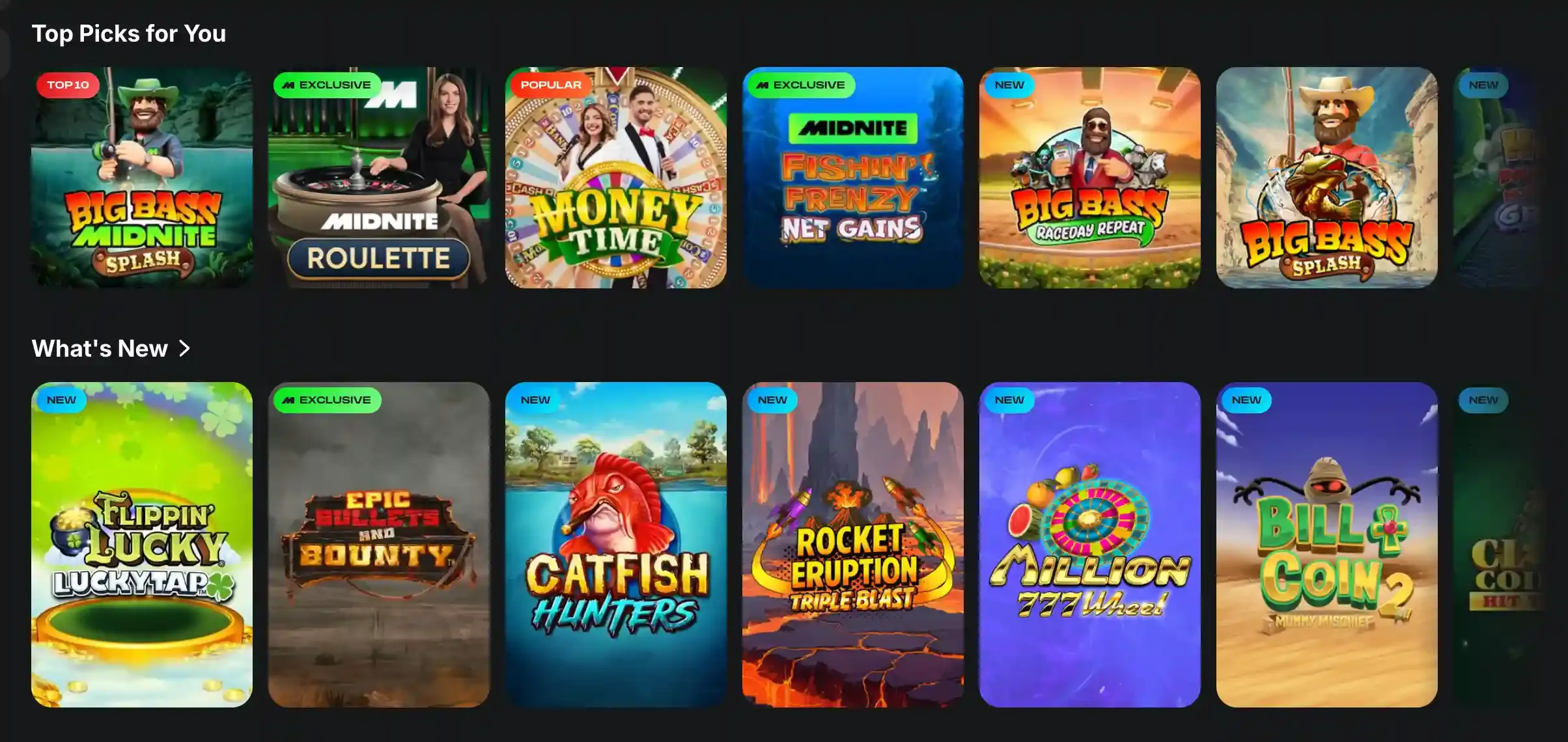 Midnite games screenshot