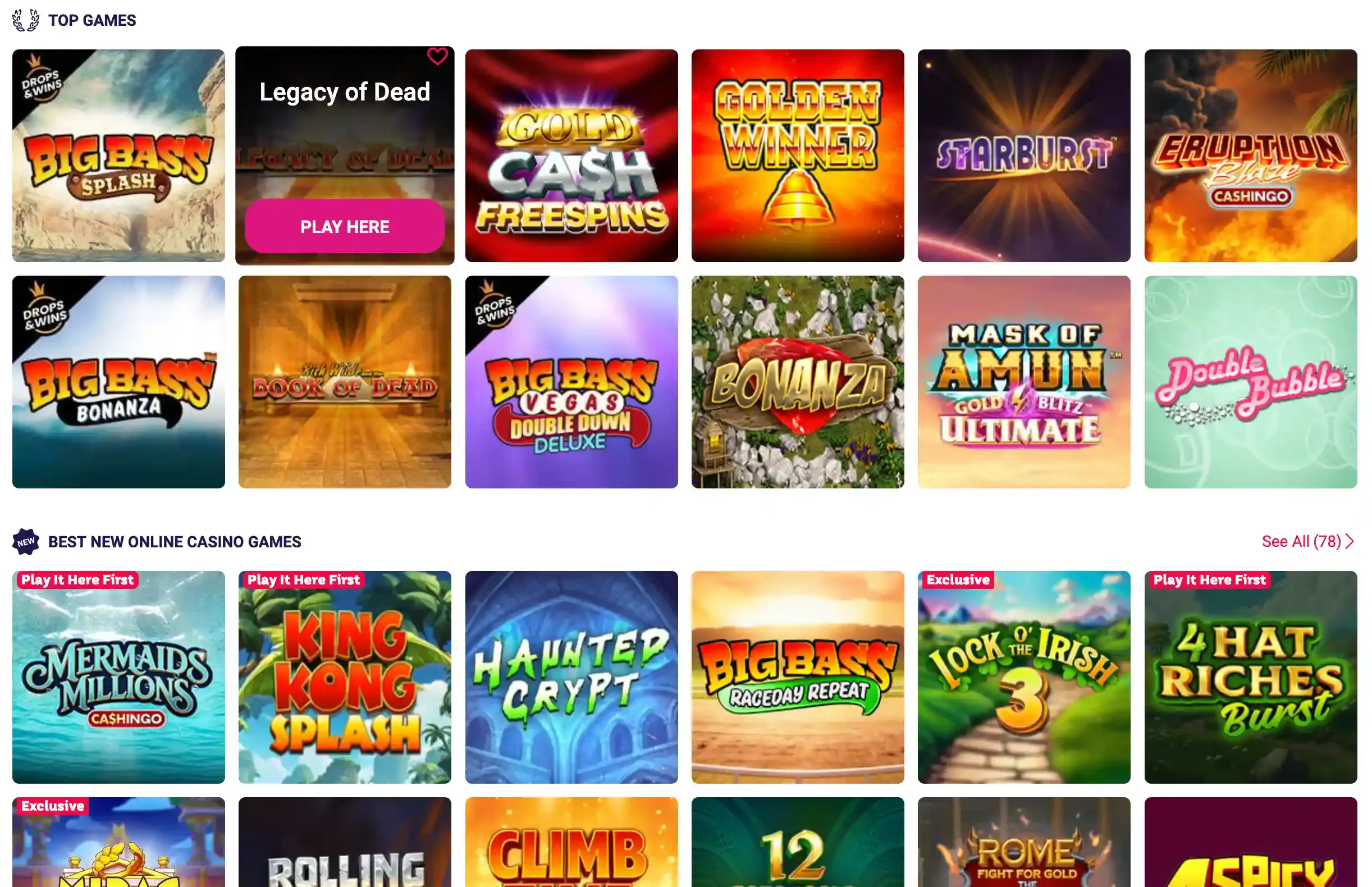 Party Casino games screenshot