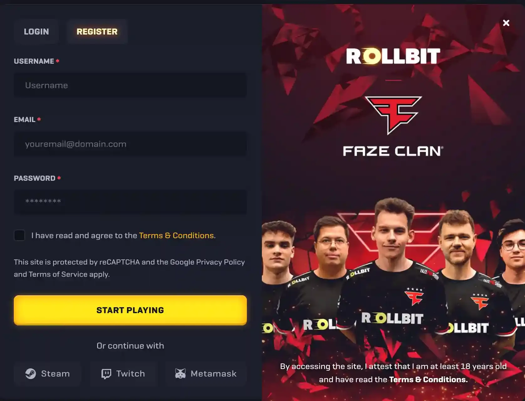 Rollbit join screenshot
