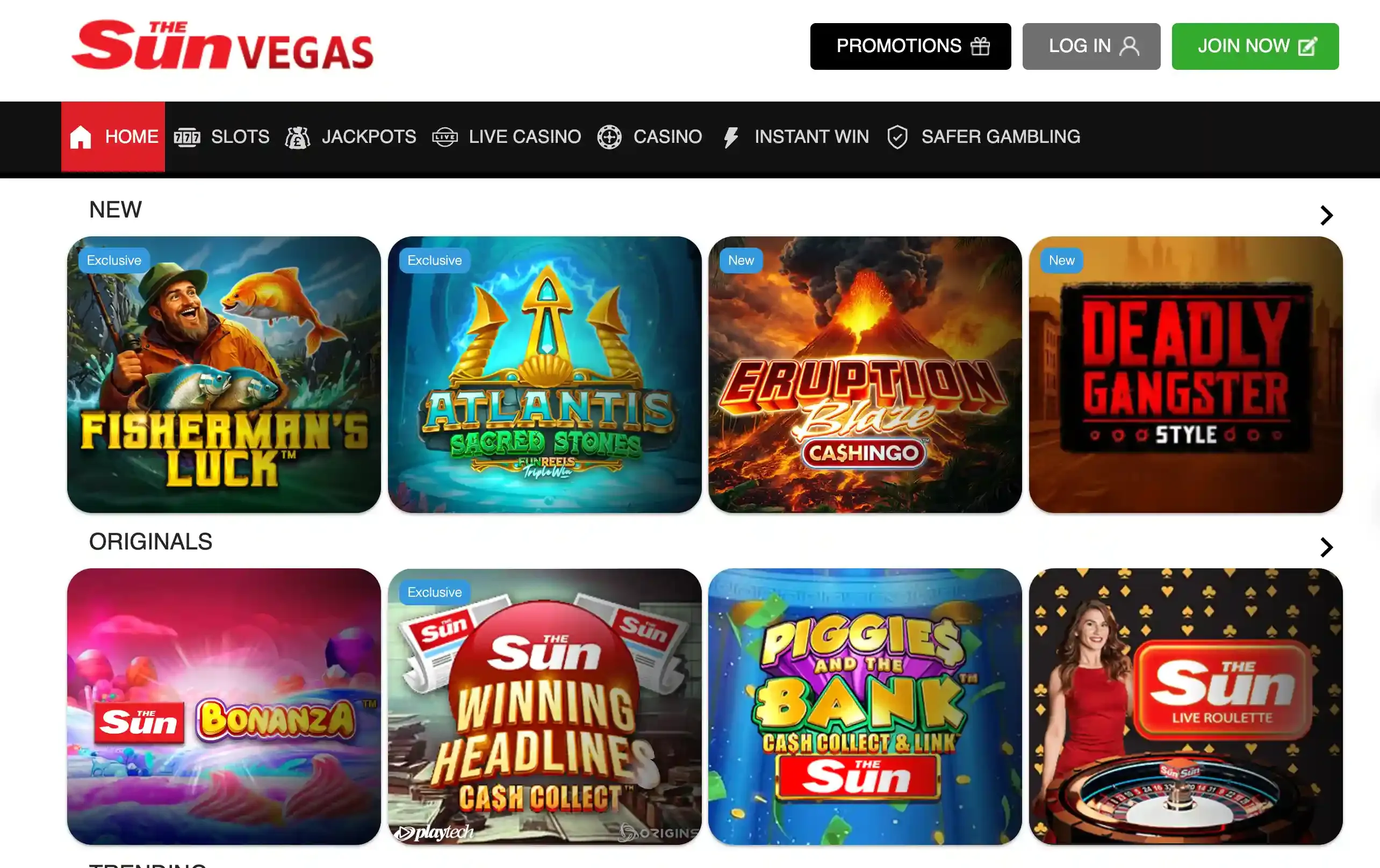 Sun Vegas games screenshot.webp