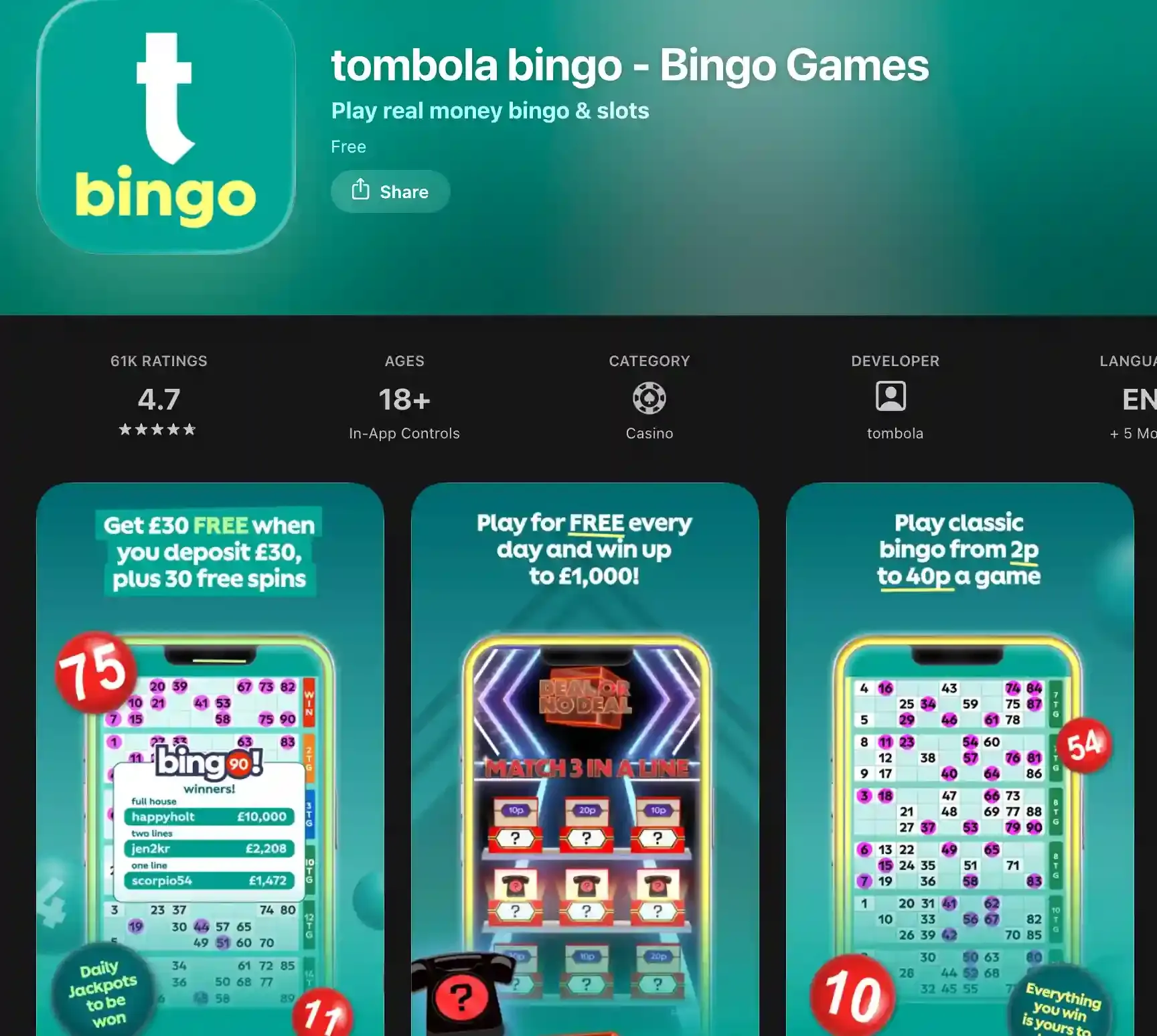 Tombola app store screenshot.webp