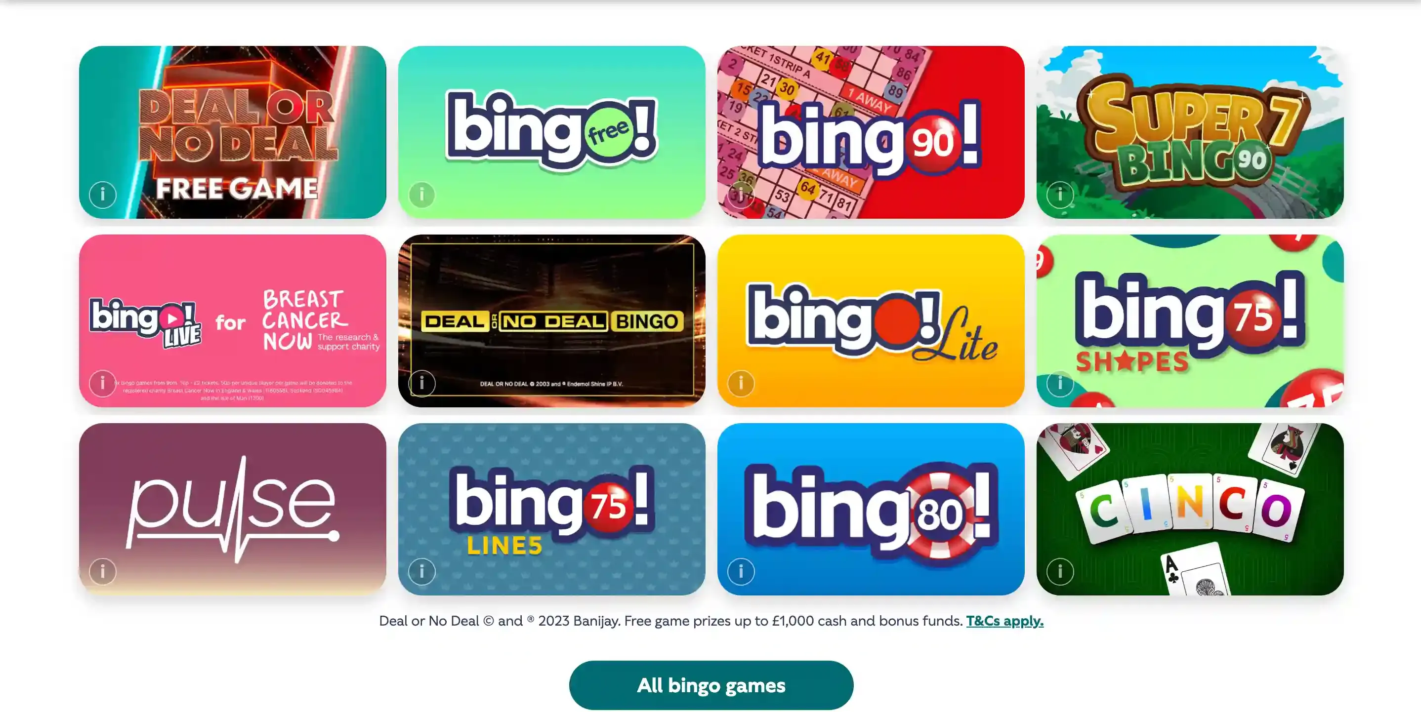 Tombola games screenshot