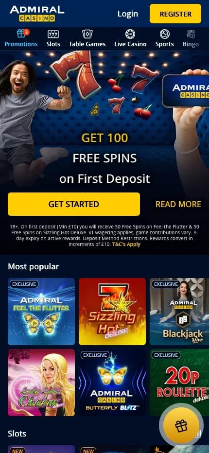 Admiral Casino mobile preview