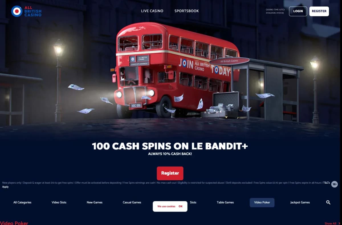 All British Casino desktop site