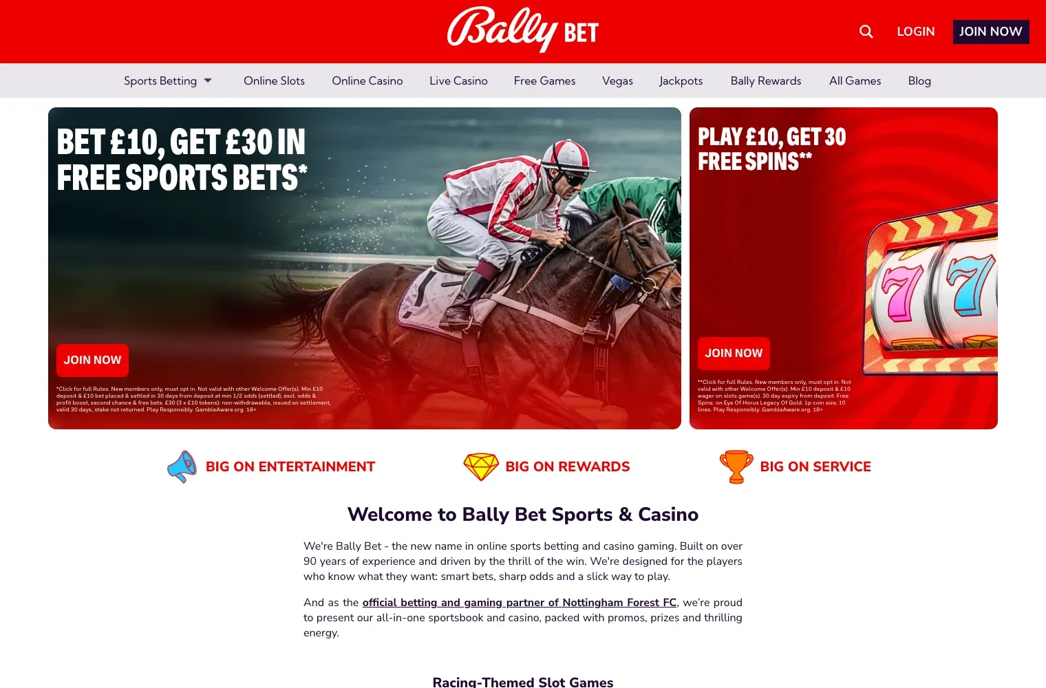 Bally Casino desktop
