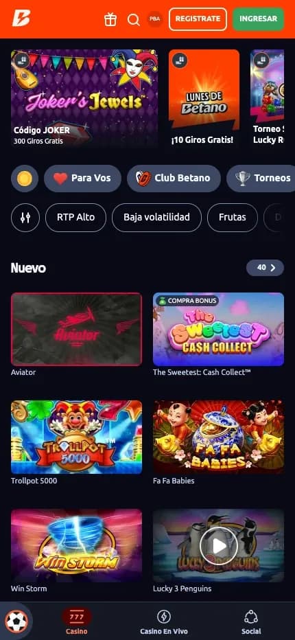 Betano mobile preview