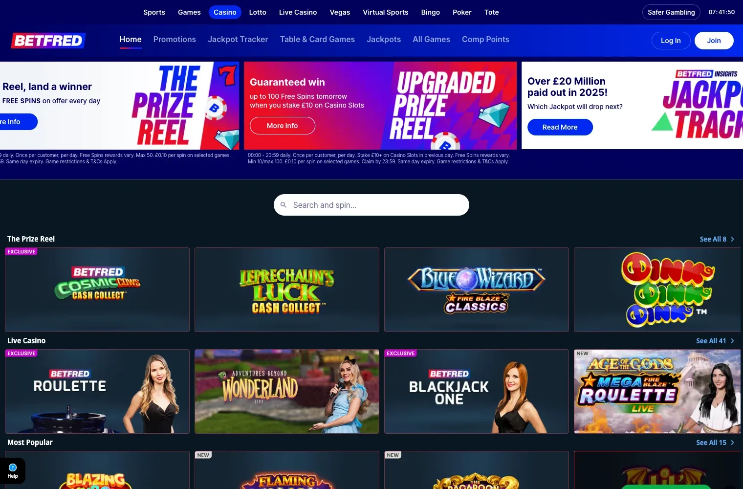 Betfred desktop