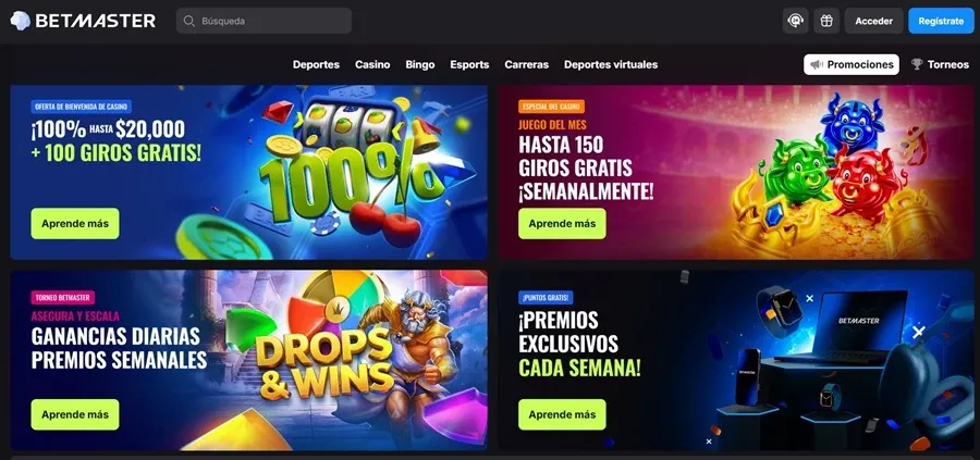 Promociones con giros gratis de Betmaster México