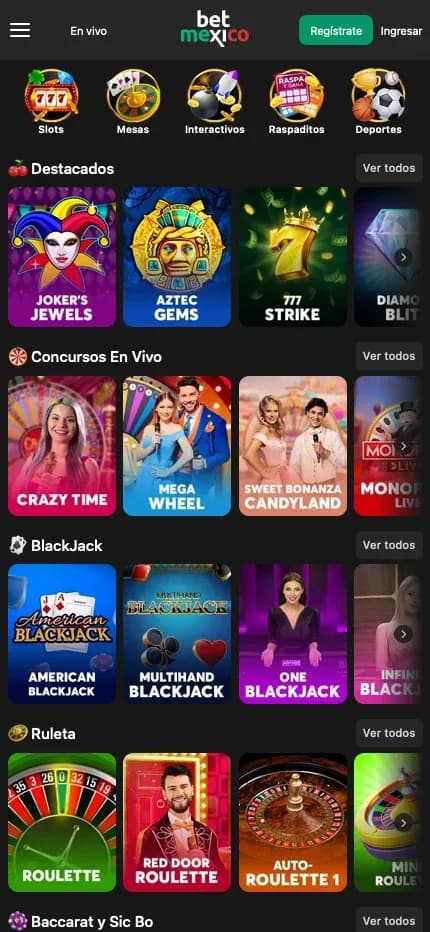 BetMéxico mobile preview