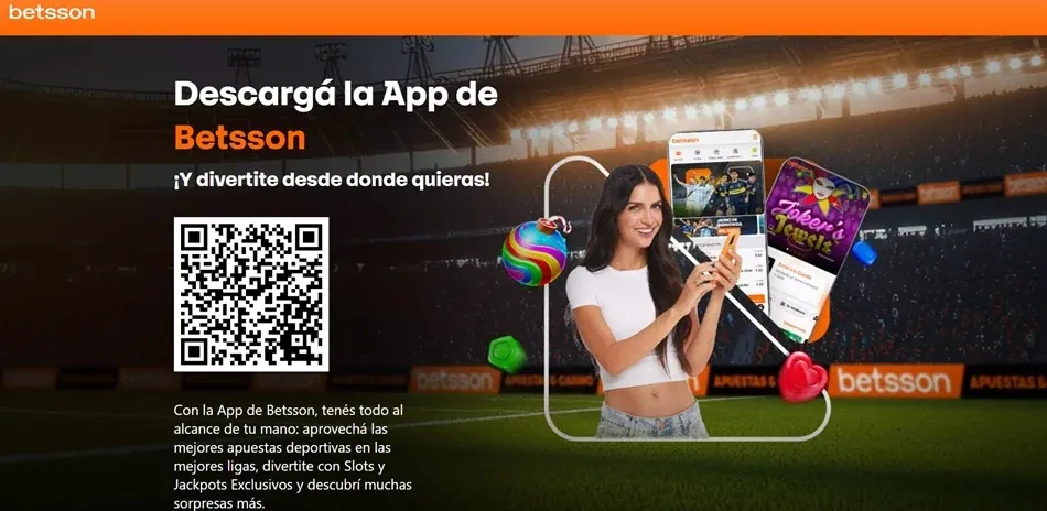 Página argentina de descarga de la app Betsson