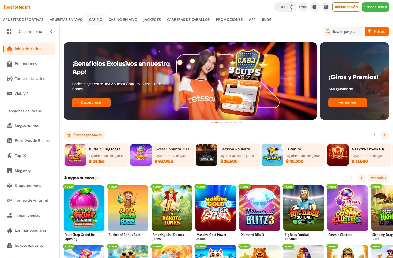 Betsson desktop