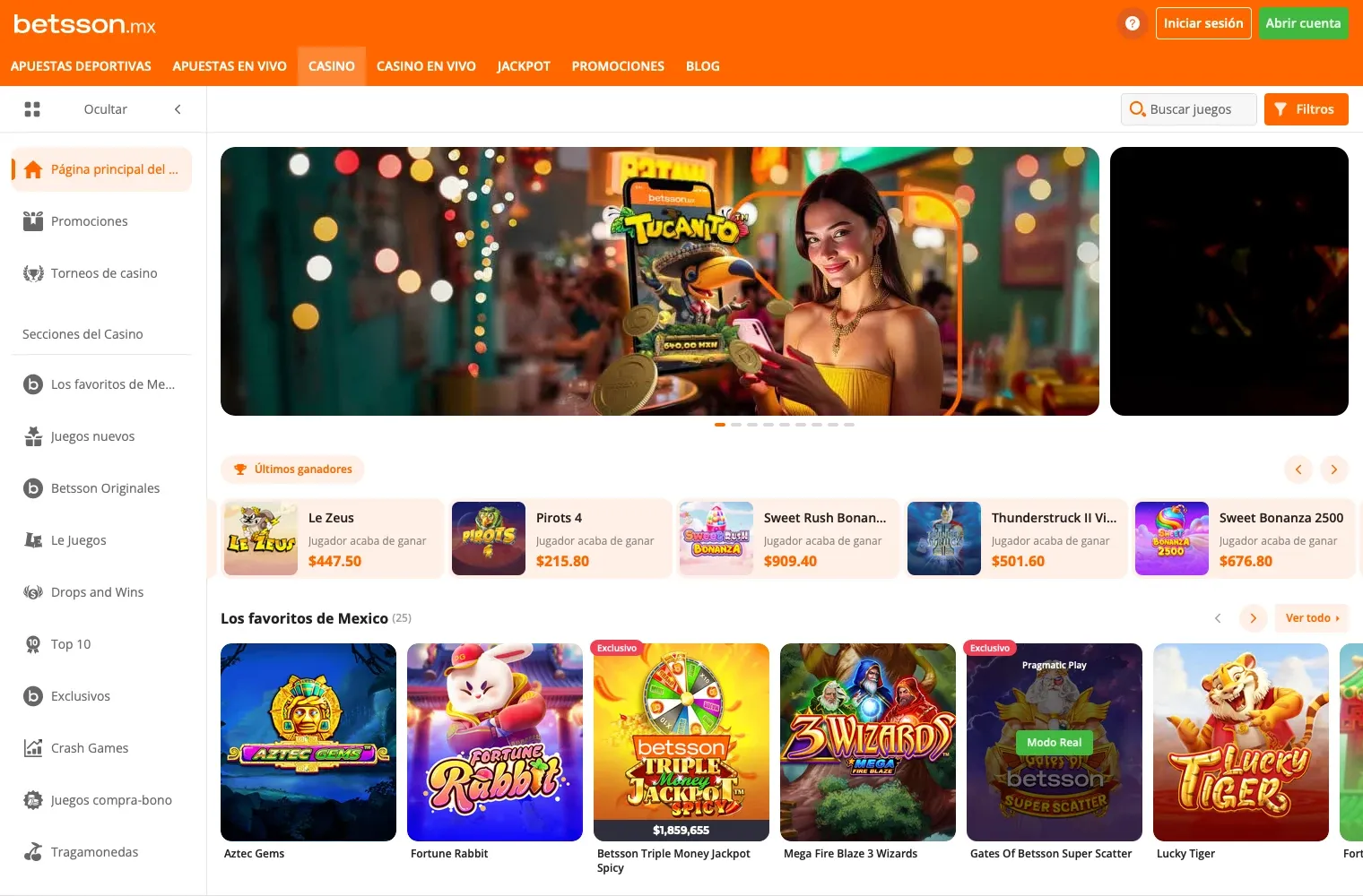 Betsson desktop