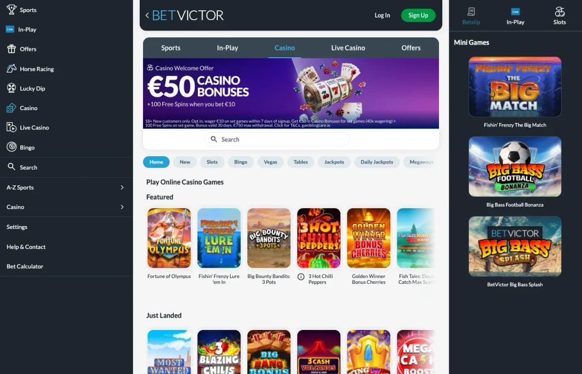 BetVictor desktop site