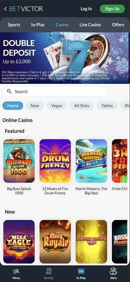 BetVictor mobile preview