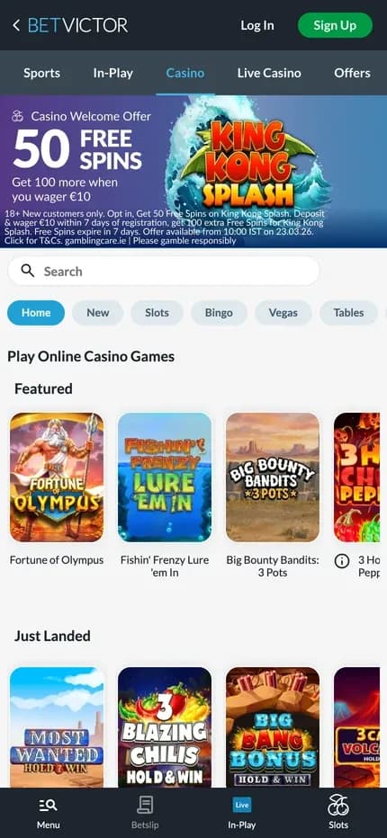 BetVictor mobile preview