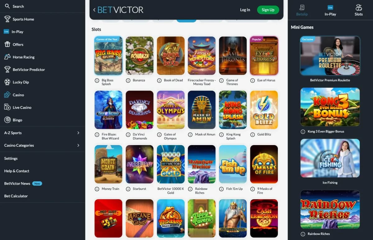 BetVictor desktop site