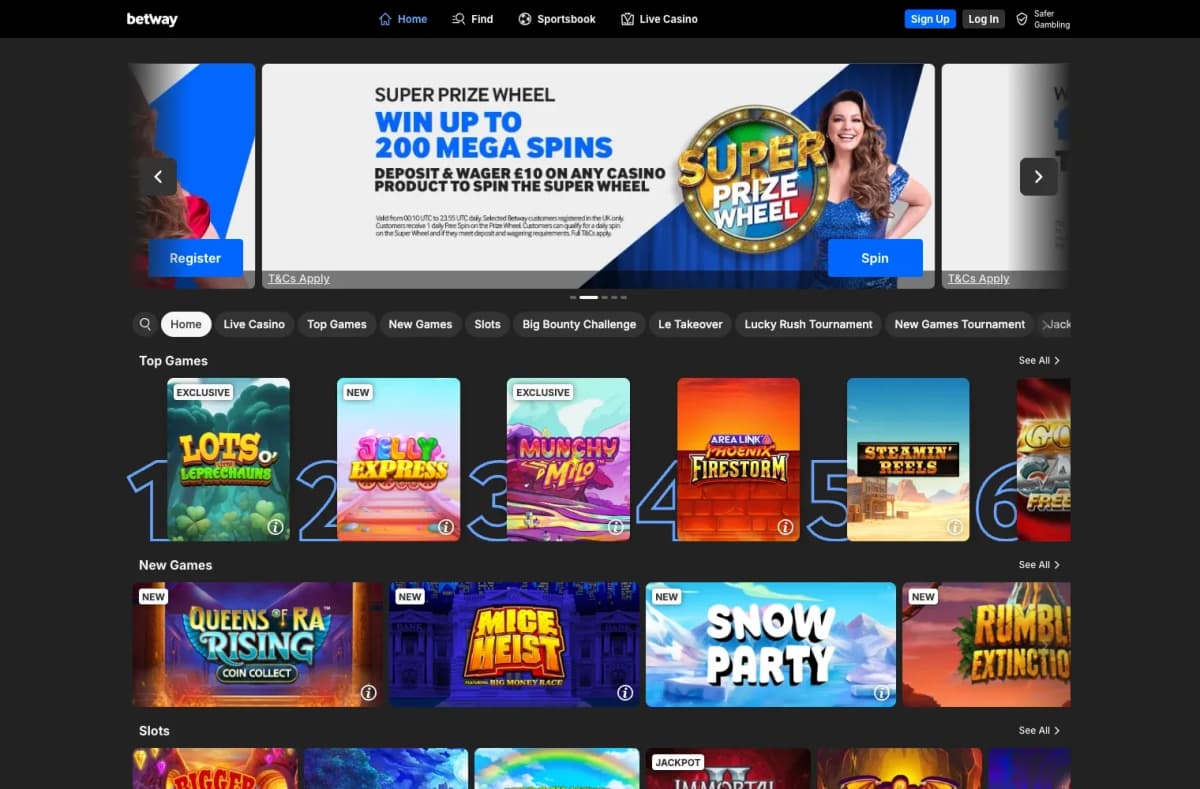 Betway desktop site