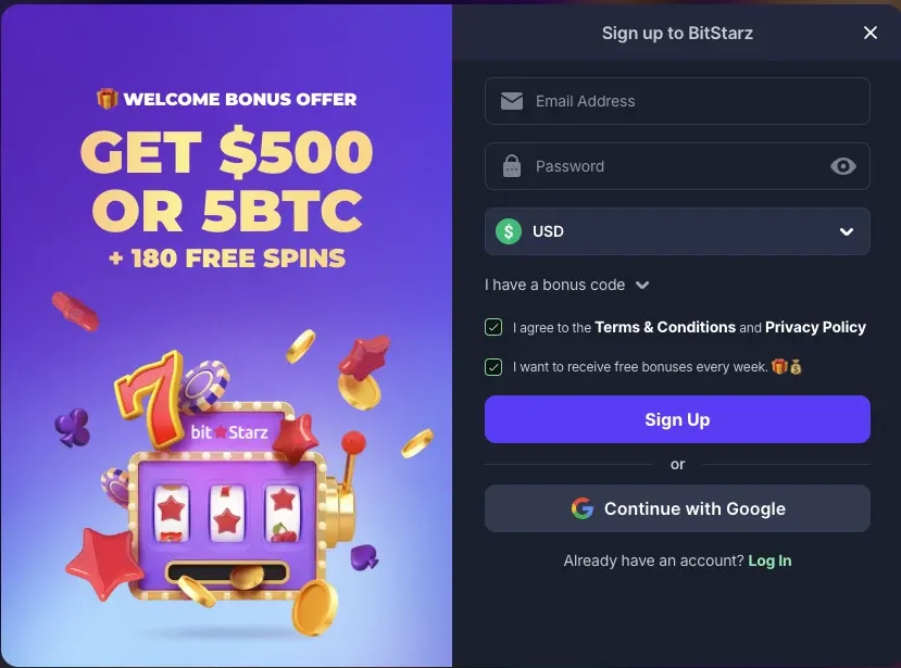 bitstarz registration sc
