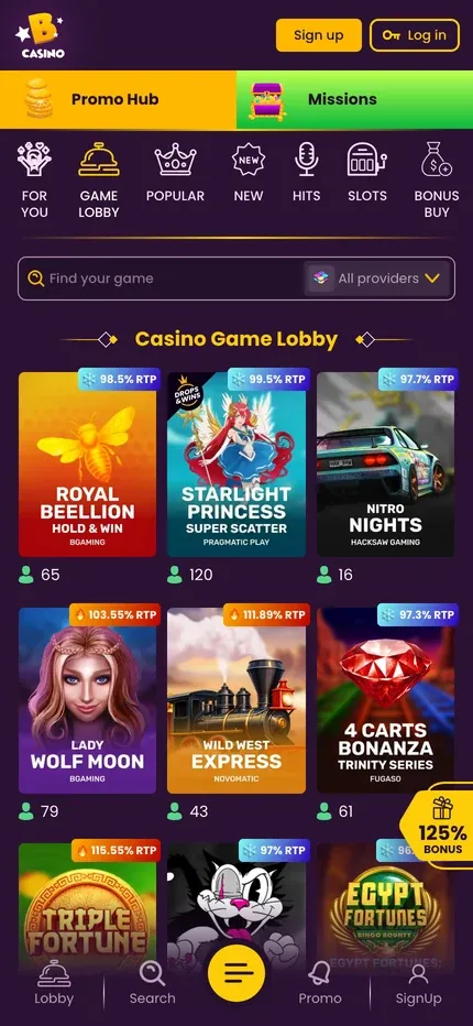 Bizzo Casino mobile preview