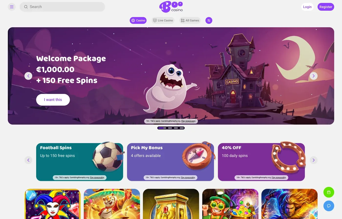 Boo Casino desktop