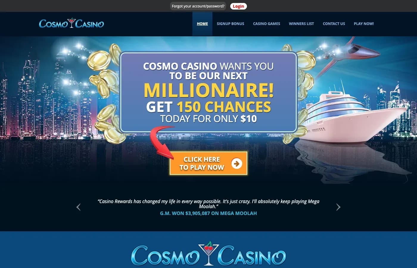 Cosmo Casino desktop