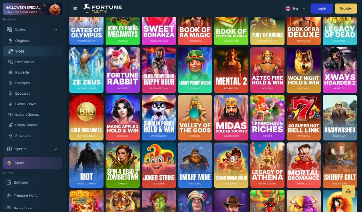 FortuneJack desktop site