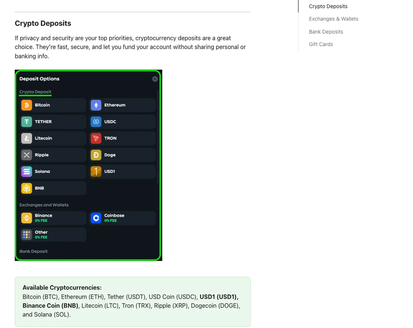 Gamdom cryptocurrency and wallet deposit methods