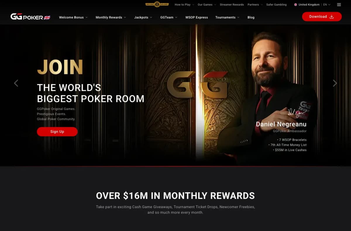 GGPoker UK desktop site
