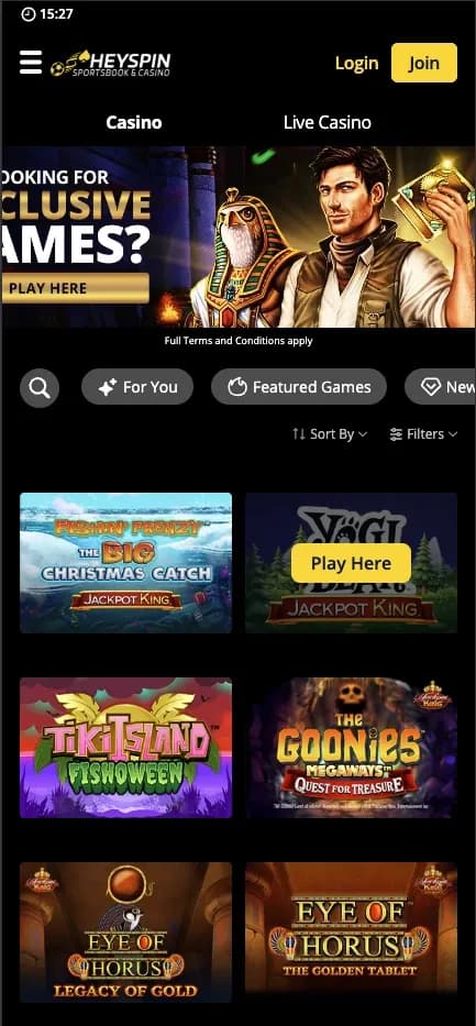Heyspin mobile preview
