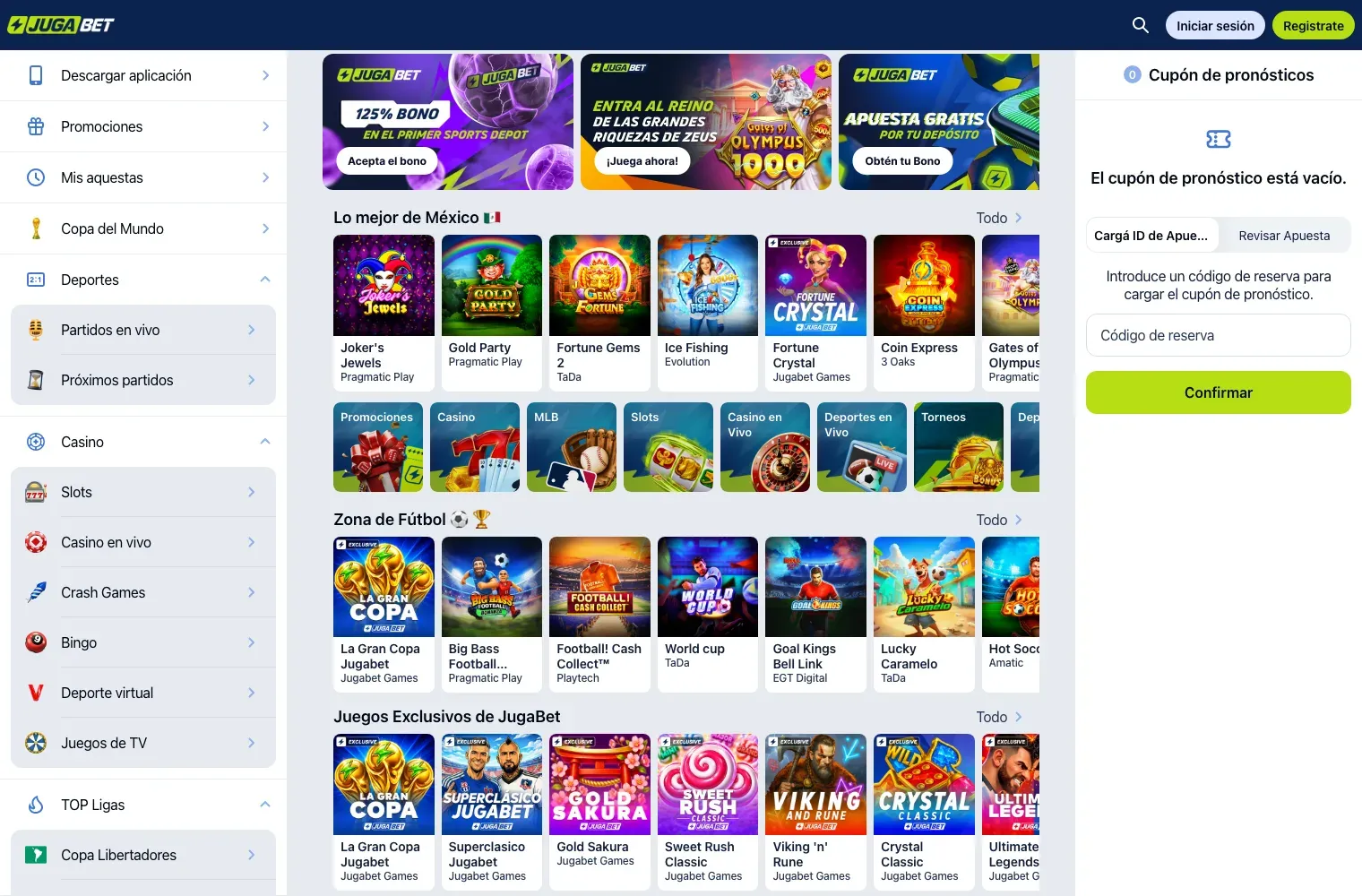 Jugabet desktop