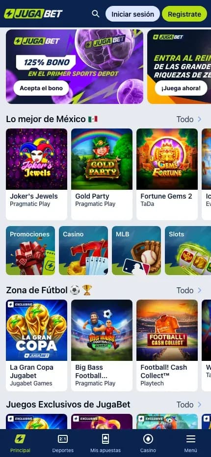 Jugabet mobile preview