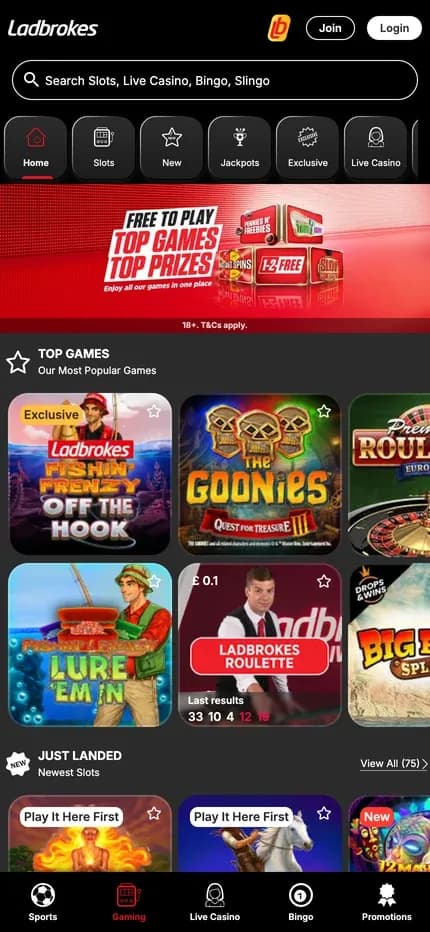 Ladbrokes mobile preview