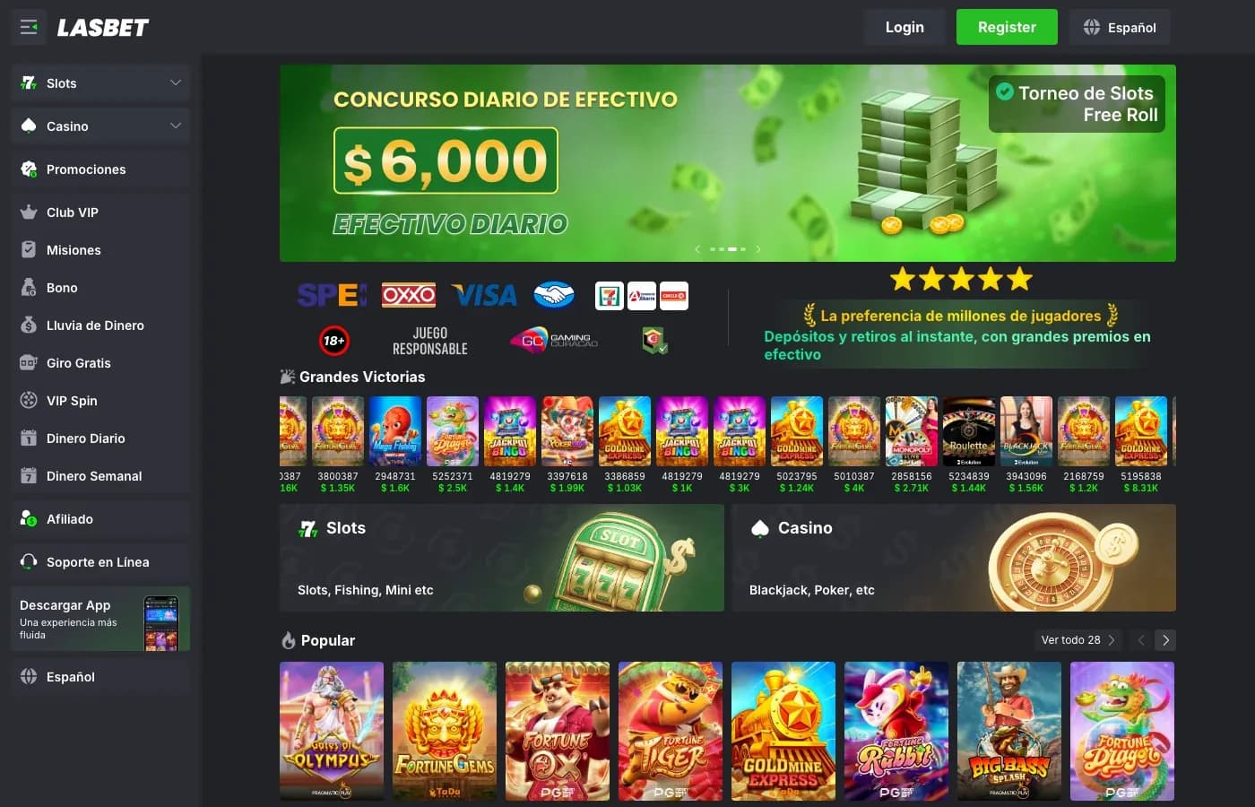 Lasbet desktop