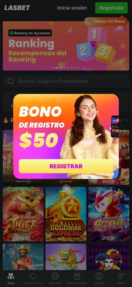 Lasbet mobile preview