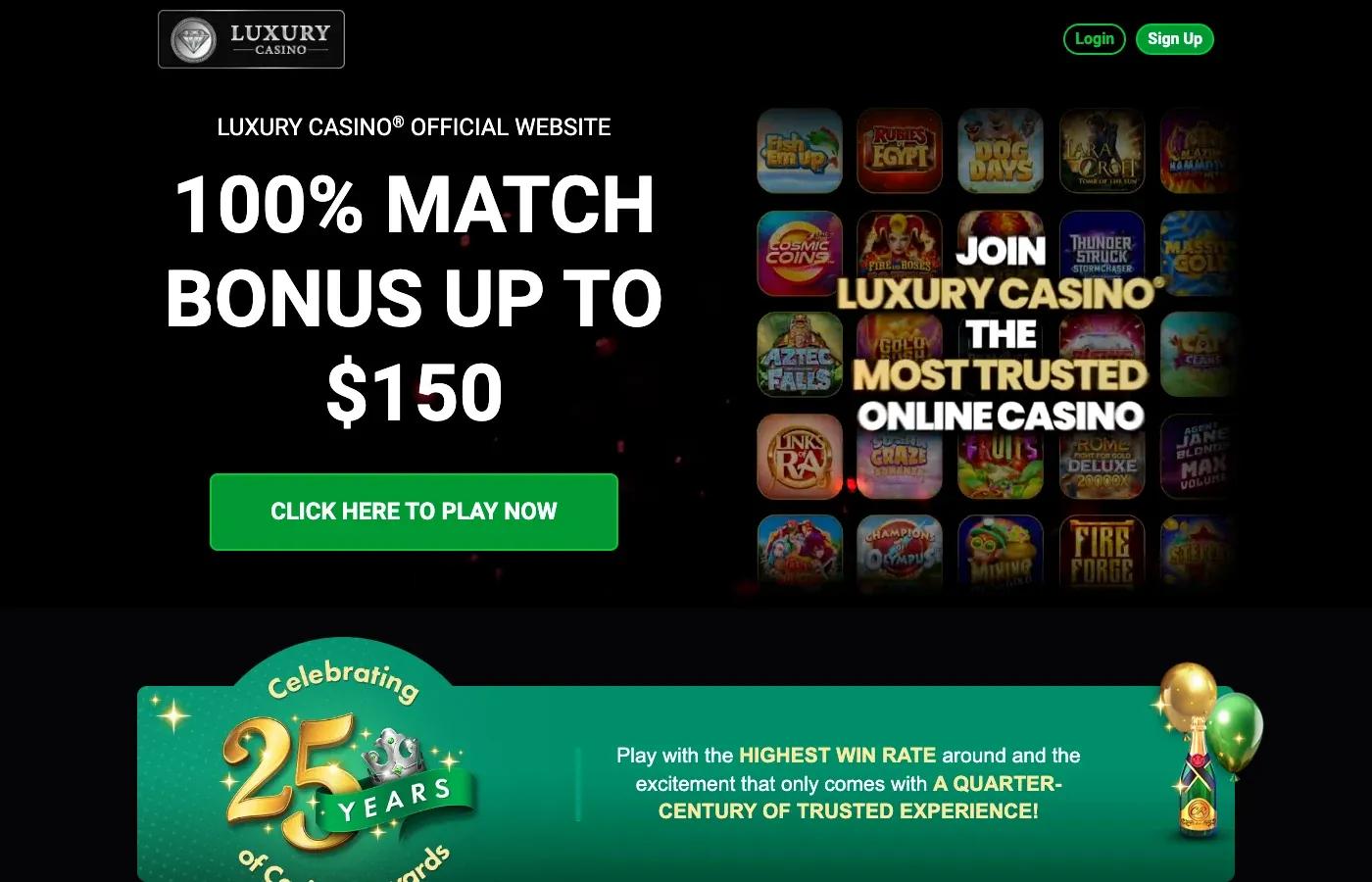 Luxury Casino desktop