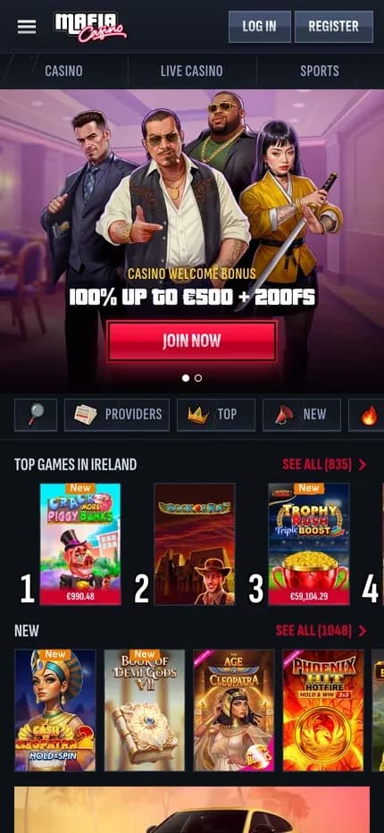 Mafia Casino mobile preview