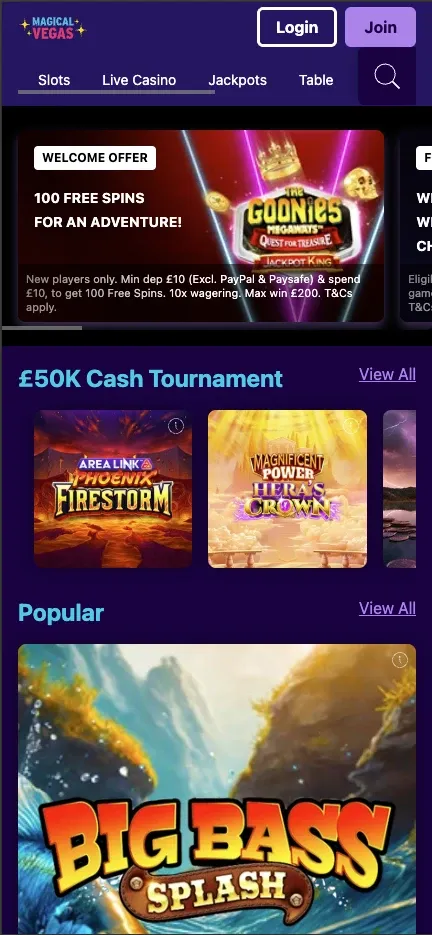 Magical Vegas mobile preview