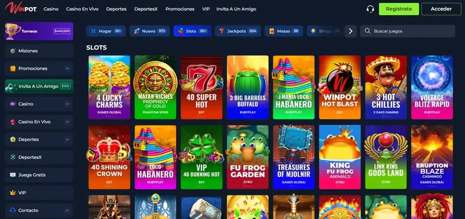 Vista del casino de Winpot en México