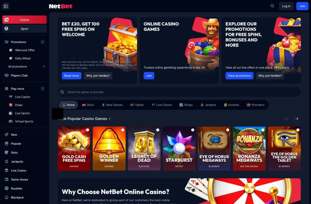 NetBet desktop site