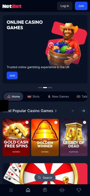 NetBet mobile site