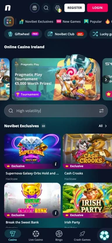 Novibet mobile site